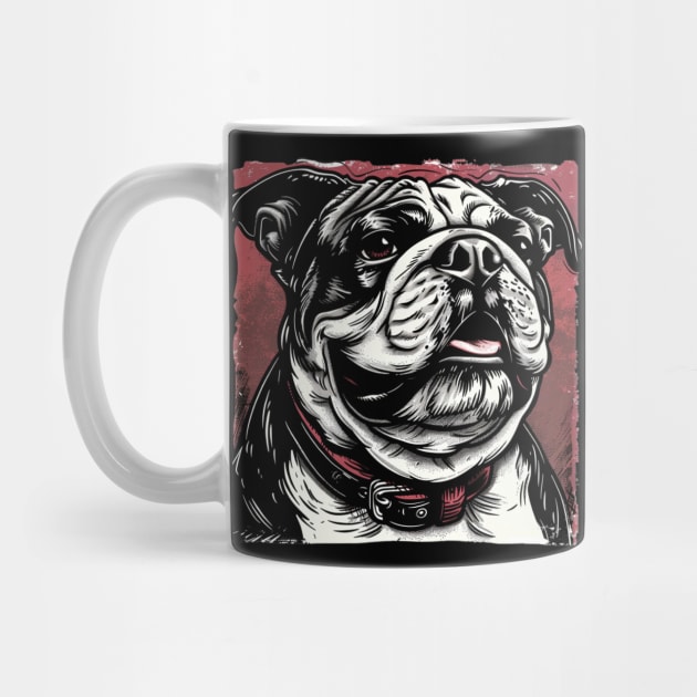 Retro Art Bulldog Dog Lover by June Sixteen